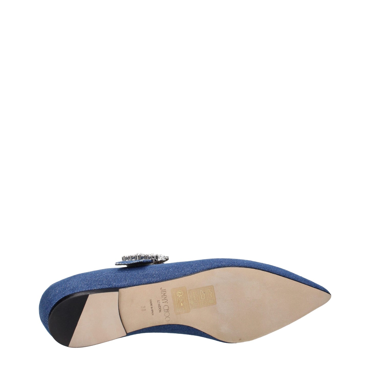 Jimmy Choo Blue Fabric Ballet Flats
