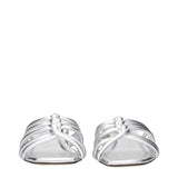 Jimmy Choo Gray Leather Flat Sandals