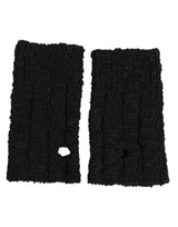 Dolce & Gabbana Black Virgin Wool Knitted Fingerless Men Gloves