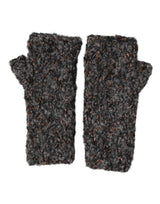 Dolce & Gabbana Gray Virgin Wool Knitted Fingerless Men Gloves