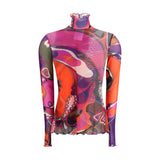Emilio Pucci Tulle Top with Geometric Print