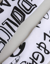 Dolce & Gabbana Black White DG Logo Elbow Length Mitten  Gloves