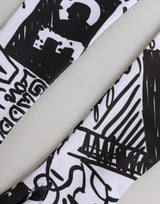 Dolce & Gabbana Gloves Black White DG Logo Elbow Length Mitten