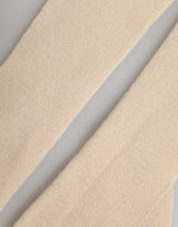 Dolce & Gabbana Beige Wool Fingerless Elbow Length Women Gloves