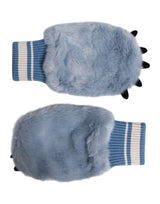Dolce & Gabbana Blue Acrylic Knitted Fur Wrist Mitten Gloves