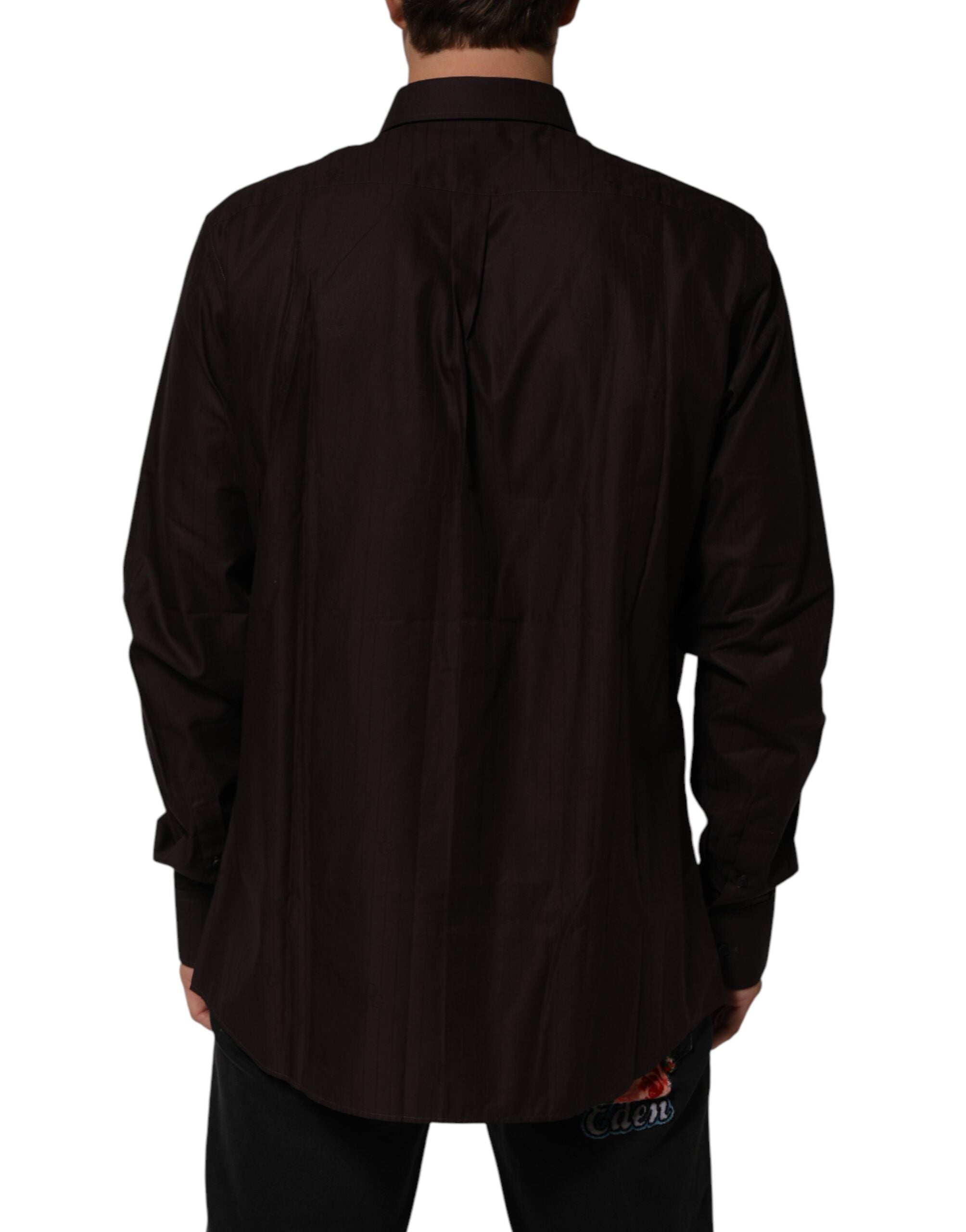 Dolce & Gabbana Brown Cotton LongSleeve MARTINI Dress  Shirt