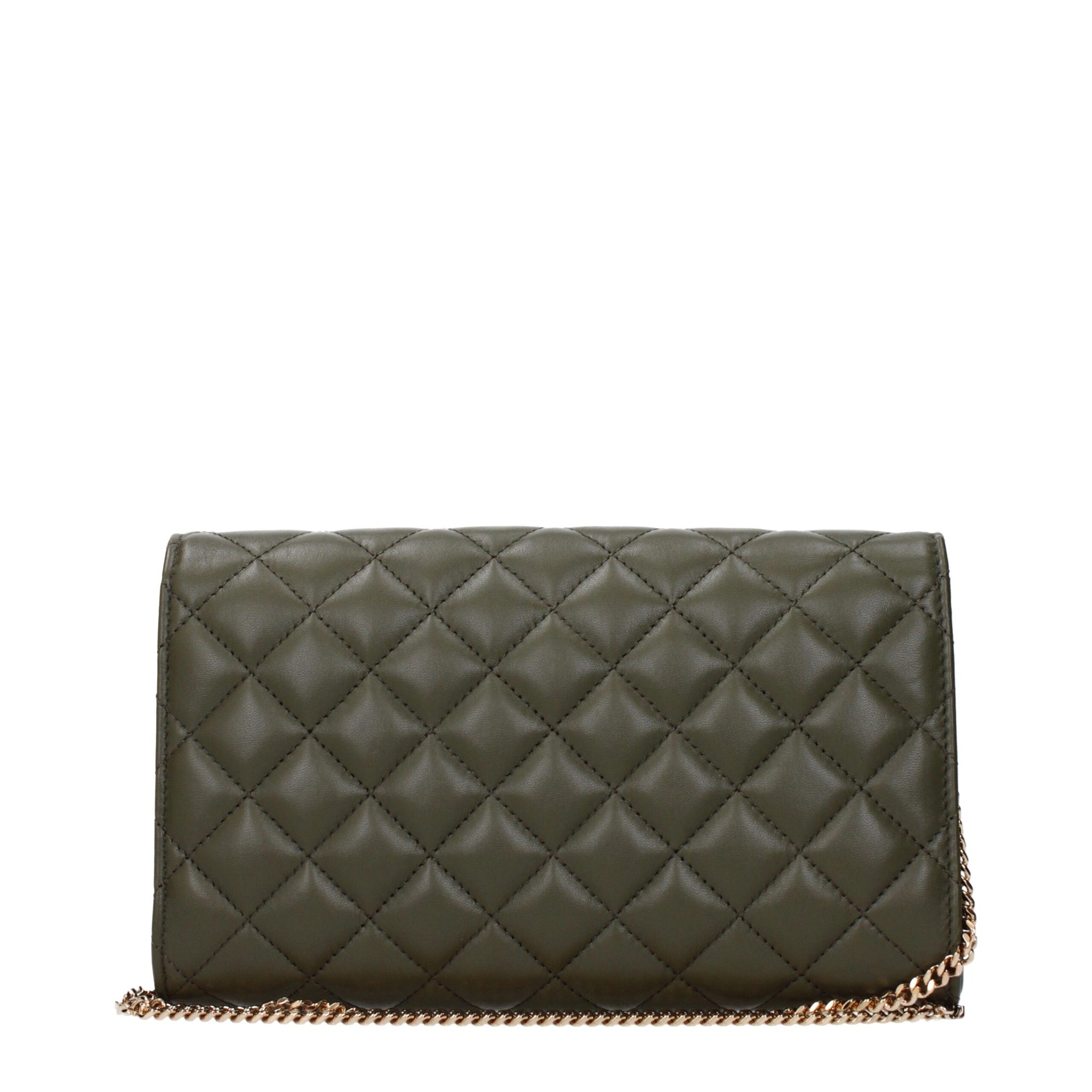 Versace Green Leather Clutch Bags