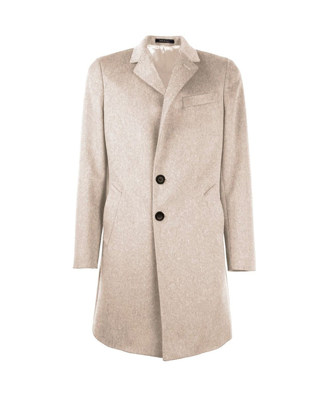 Made in Italy Beige Wool Men Jacket