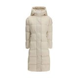 Moncler The long Down Jacket with hood and wool trims