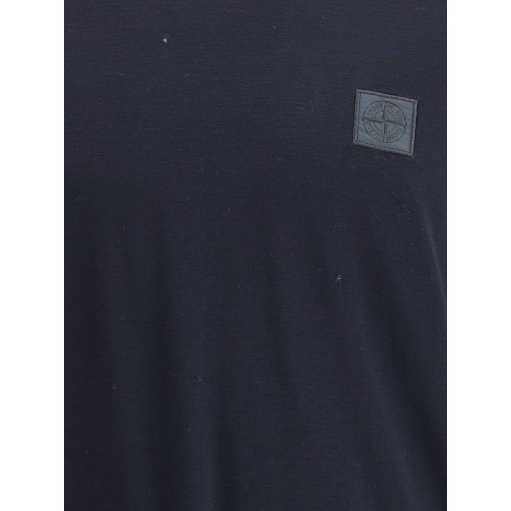 Stone Island Crew-neck T-shirt with monochrome compass logo