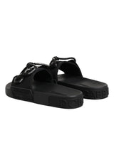 Dolce & Gabbana Black logo print Slides Beachwear Shoes