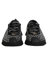Dolce & Gabbana Shoes Black Embellished Low Top NS1 Sneakers Shoes