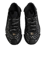 Dolce & Gabbana Shoes Black Embellished Low Top NS1 Sneakers Shoes