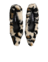Dolce & Gabbana Brown Fur Leopard High Heels Pumps Shoes