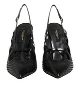 Dolce & Gabbana Leather High Heels Slingback Shoes