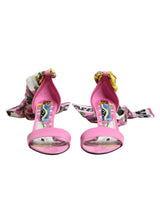 Dolce & Gabbana Pink Leather High Heels Sandals Shoes
