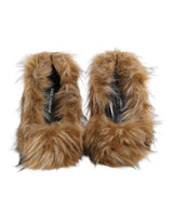 Dolce & Gabbana Brown Fur Leather High Heels Pumps Shoes