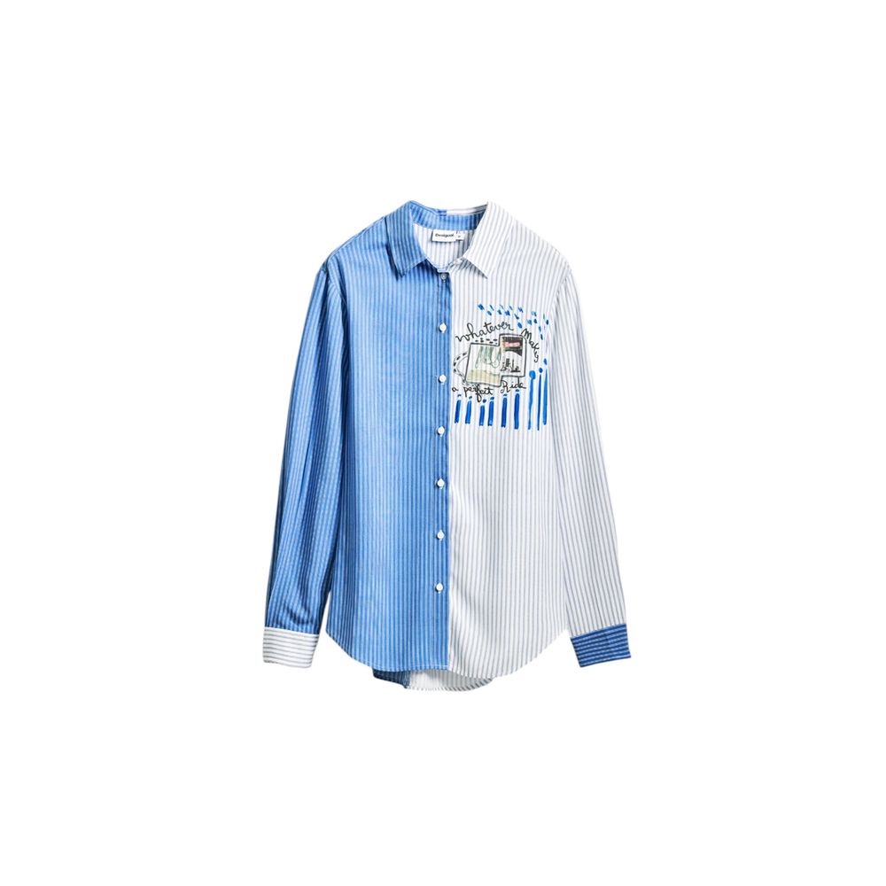 Desigual Light Blue Viscose Blouse