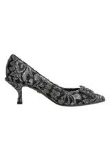 Dolce & Gabbana Silver Lace DG Amore Heels Pumps Shoes