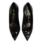 Dolce & Gabbana Black Bag Embellished Heels Pumps Shoes