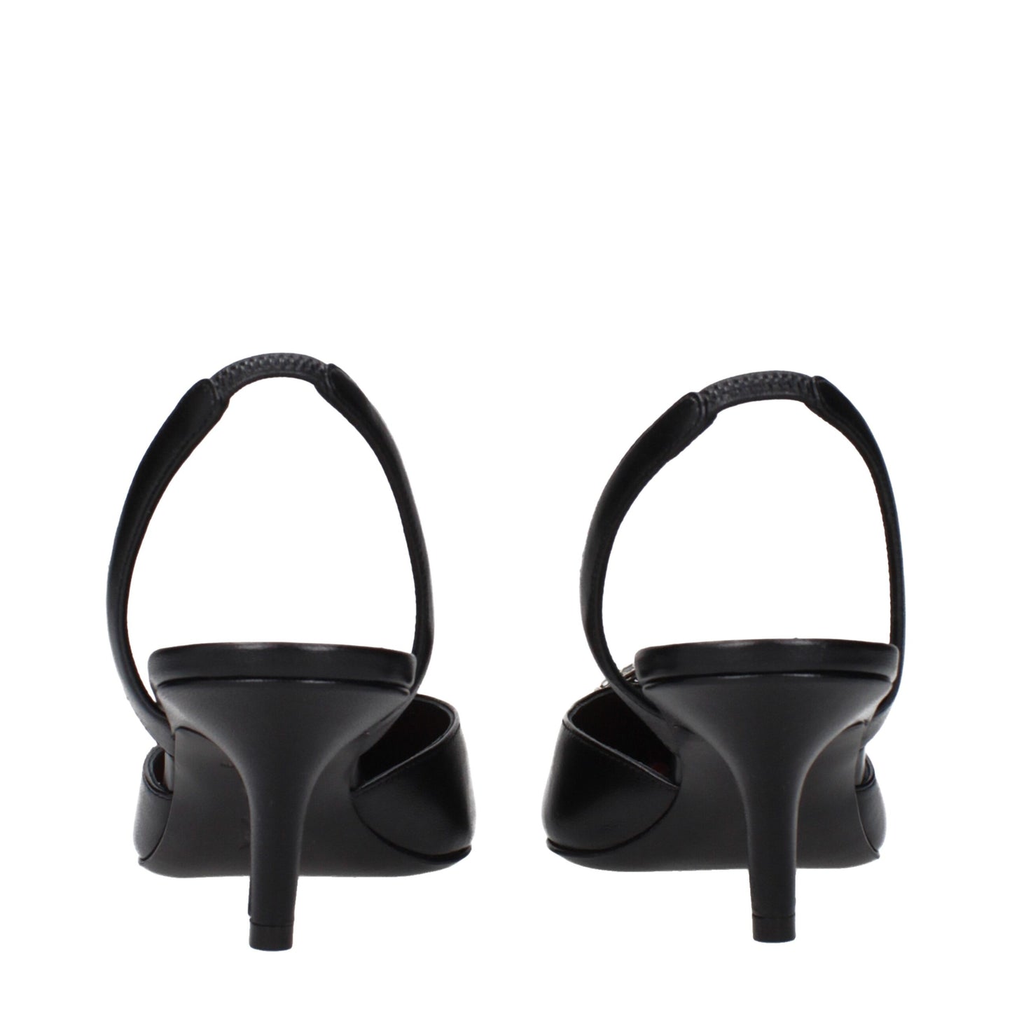 Amina Muaddi Black Leather Pumps