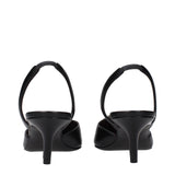 Amina Muaddi Black Leather Pumps