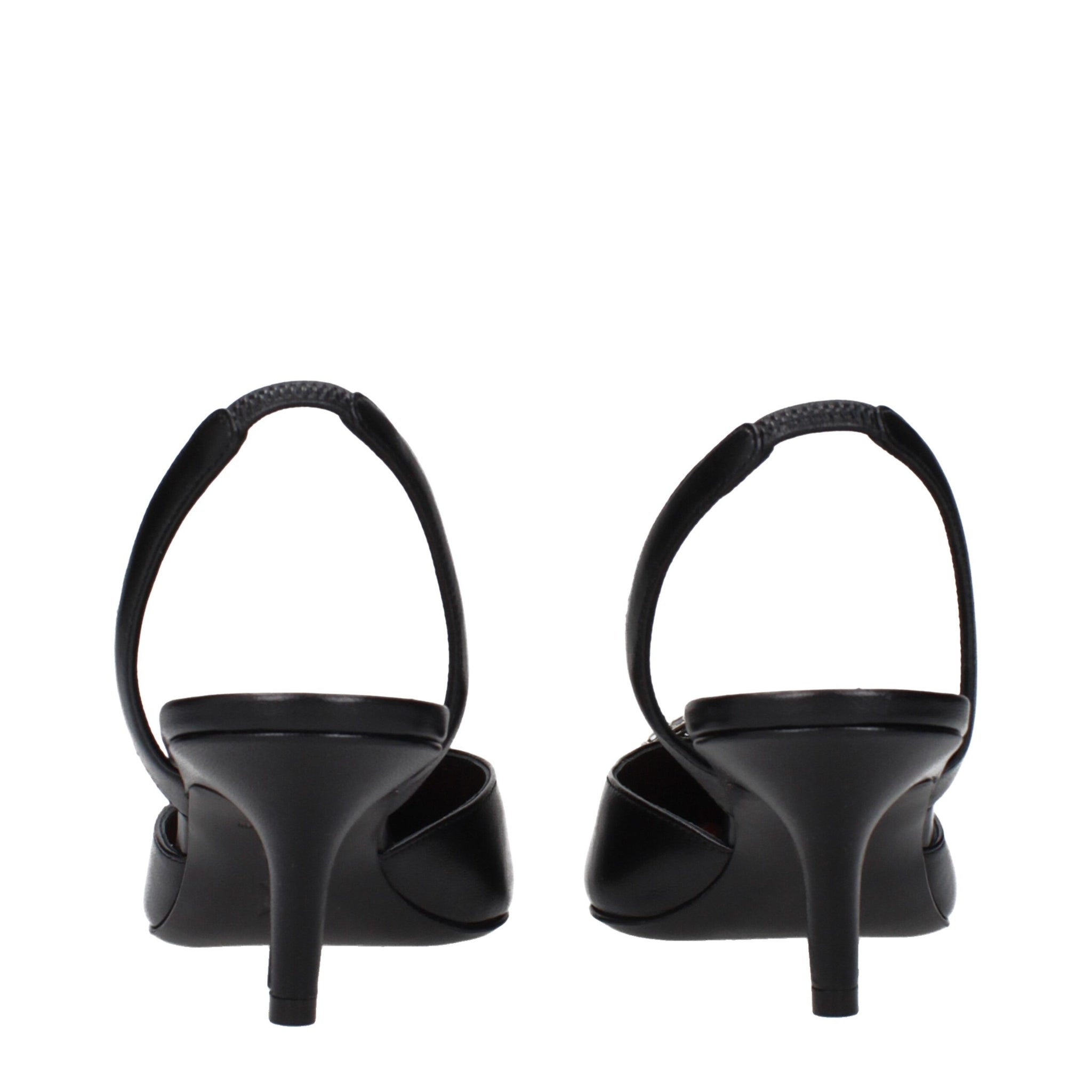 Amina Muaddi Black Leather Pumps