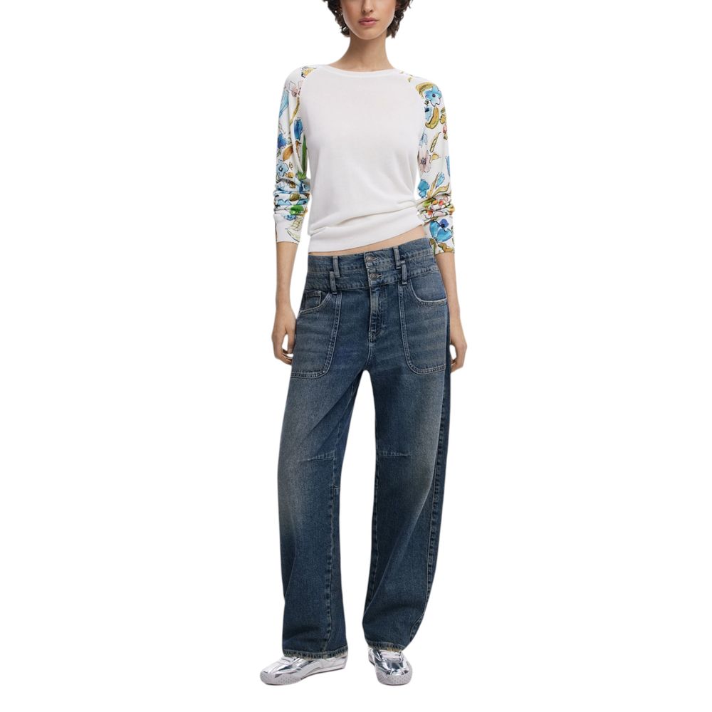 Desigual White Viscose Sweatshirt