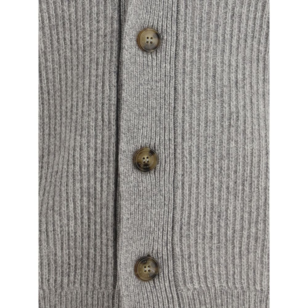 Brooksfield Virgin Wool Shawl-Collar Cardigan