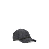 Brunello Cucinelli Prince of Wales Fabric Baseball Hat with Shiny Band