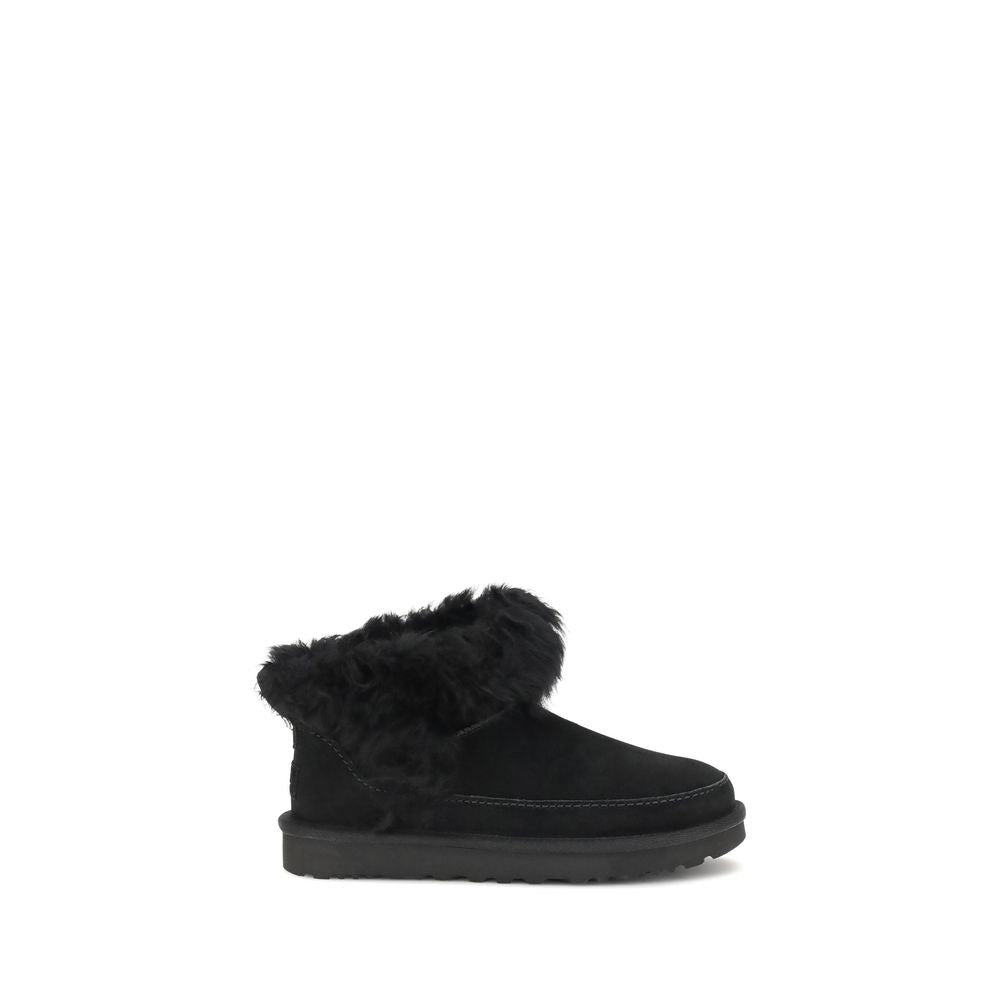 UGG Black Leather Ankle Boots