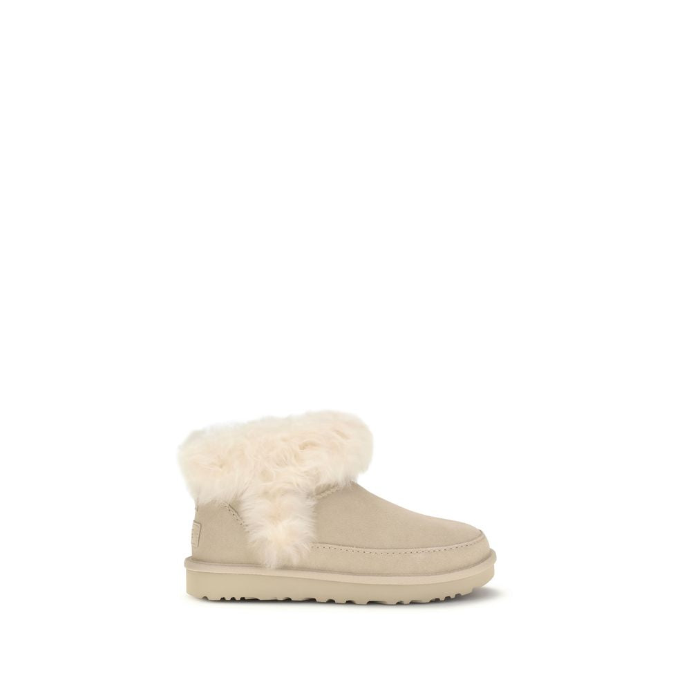 UGG Beige Leather Ankle Boots
