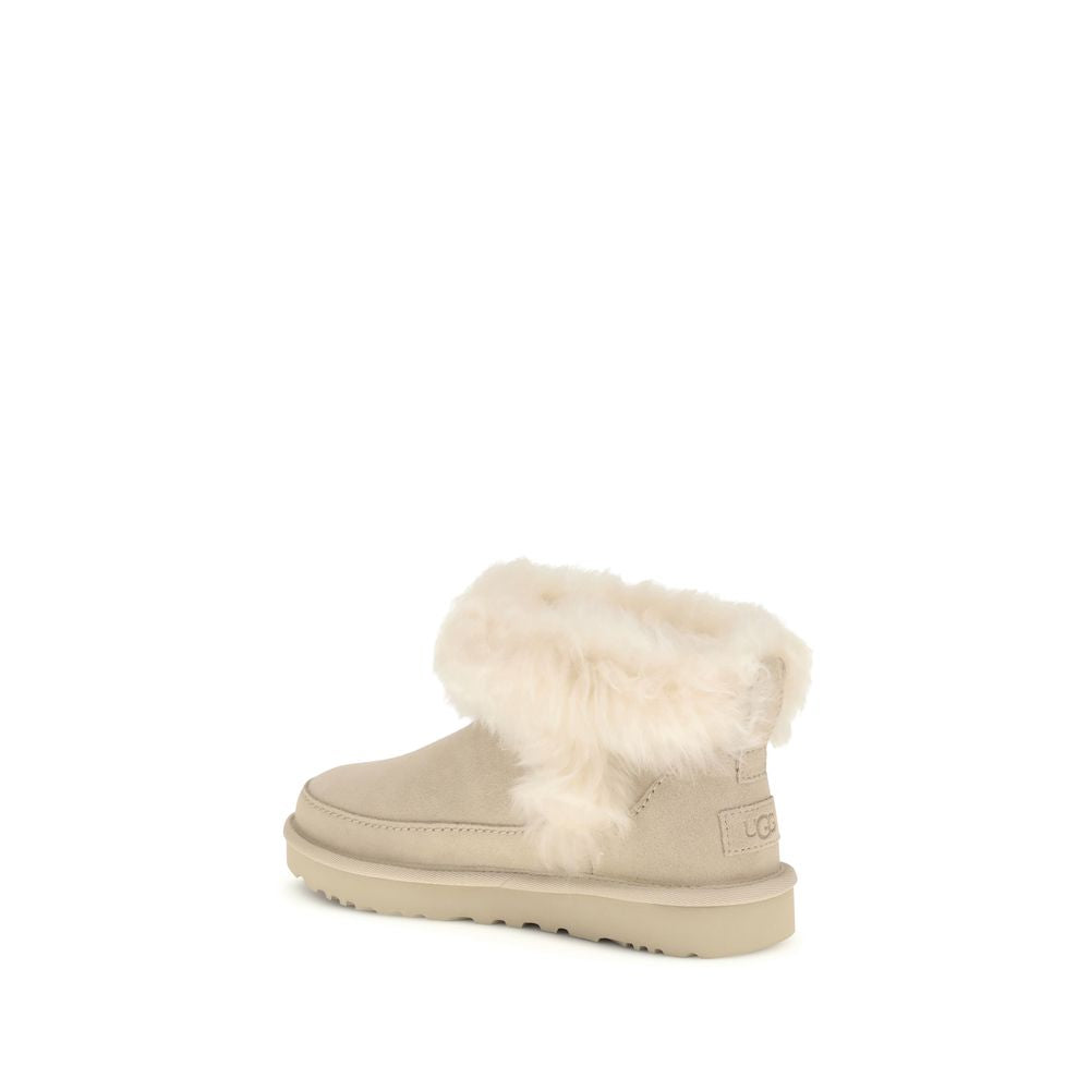 UGG Beige Leather Ankle Boots