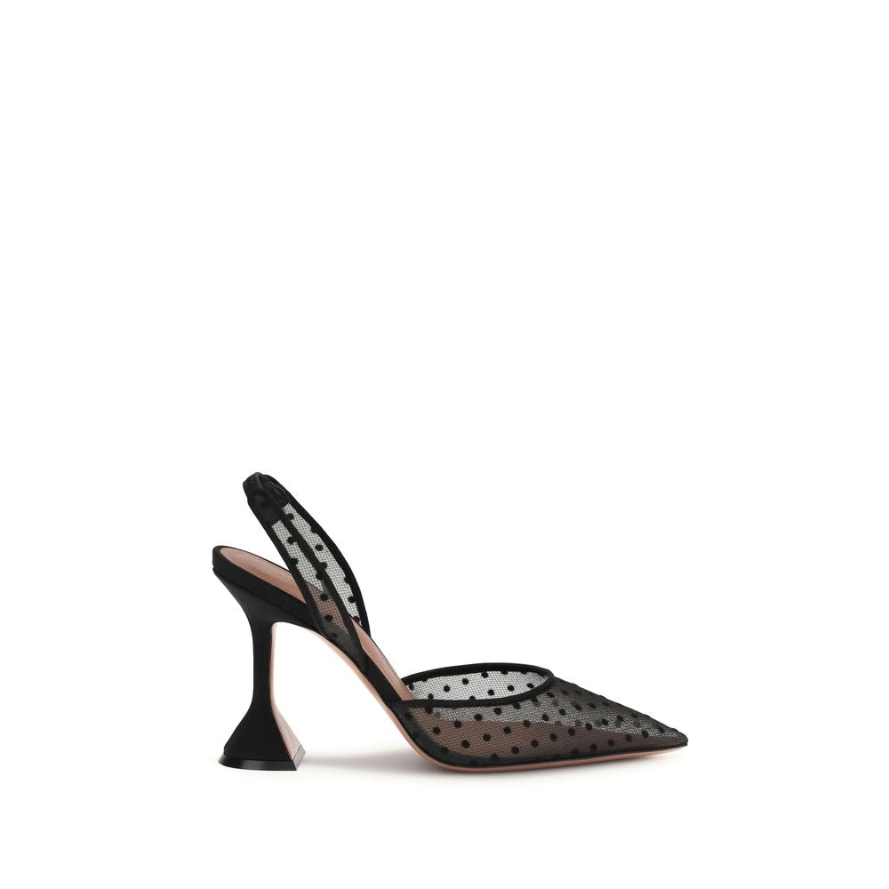 Amina Muaddi Black Polyester High Heel Pumps