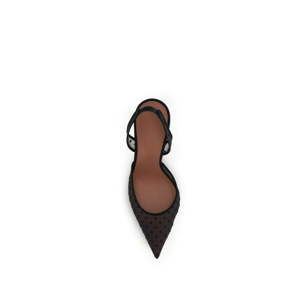 Amina Muaddi Black Polyester High Heel Pumps