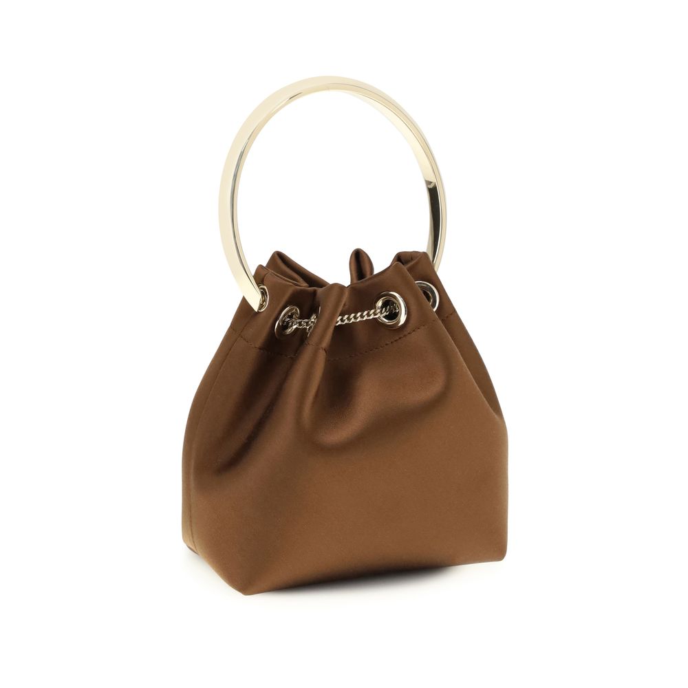 Jimmy Choo Brown Silk Shoulder Bag