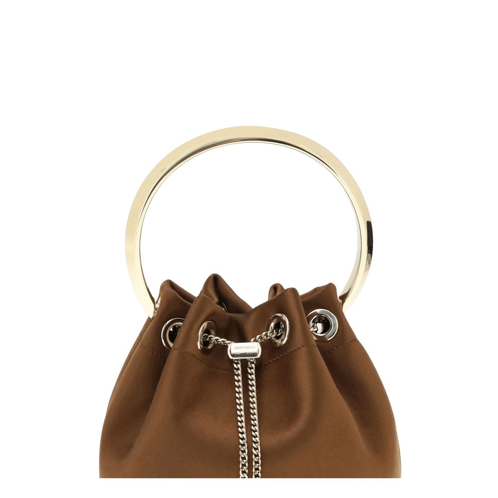 Jimmy Choo Brown Silk Shoulder Bag