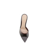Gianvito Rossi Bordeaux Polyurethane Stiletto Heel Sandals