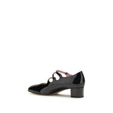 Carel Paris Gold Calf Leather Bos Taurus Mid Heel Pumps