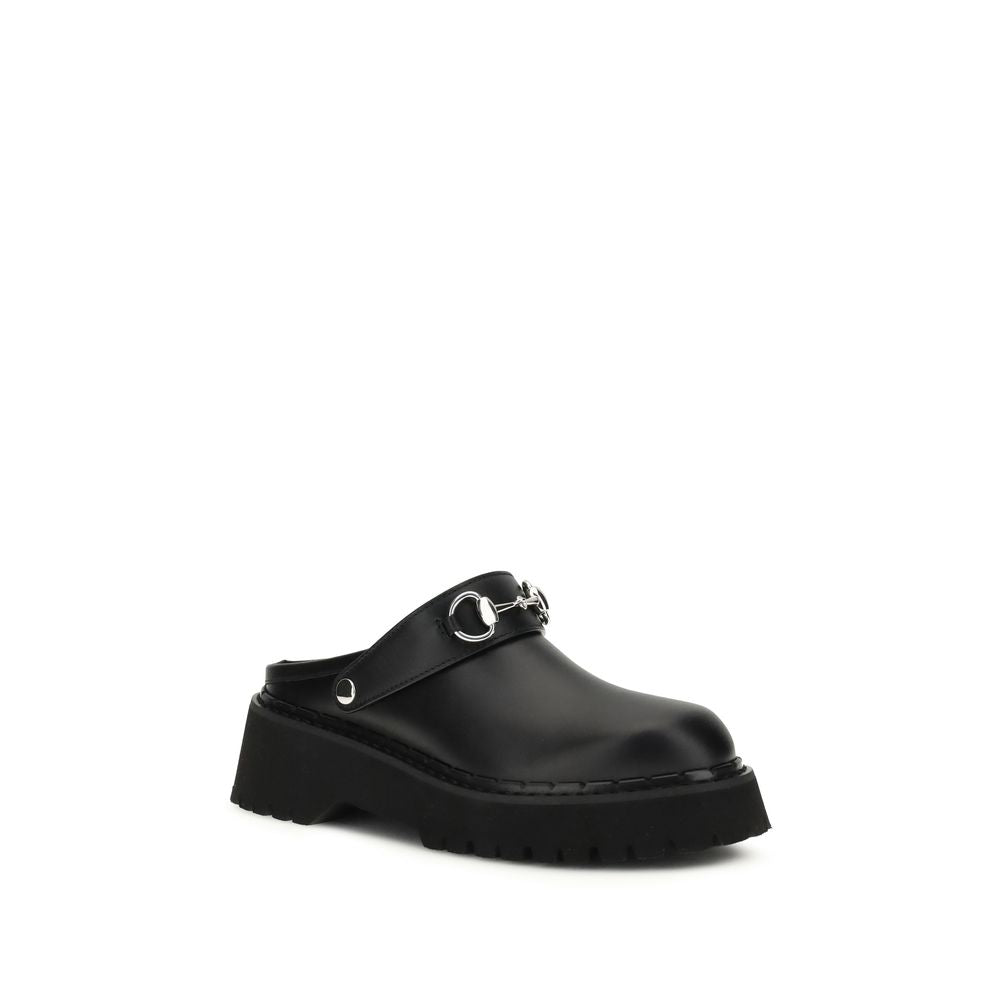 Gucci Black Leather Mules