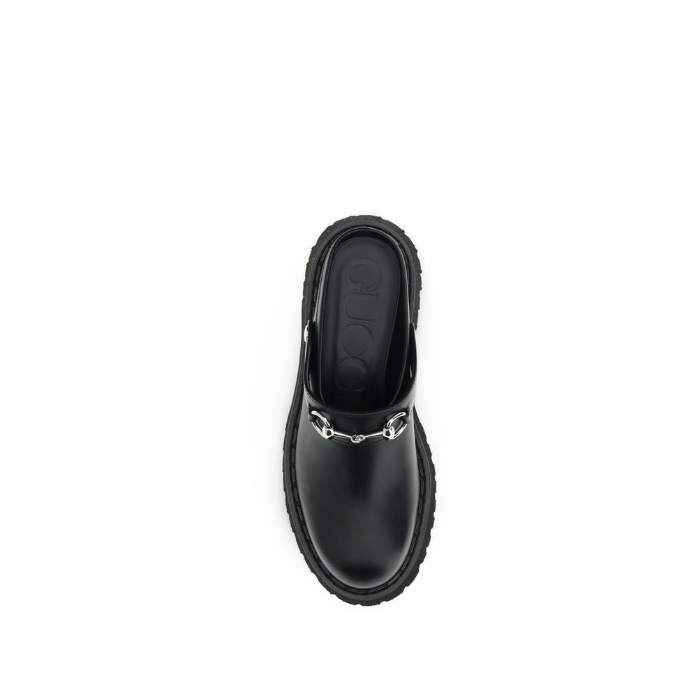 Gucci Black Leather Mules