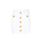 Balmain White Polyester Mini Skirt