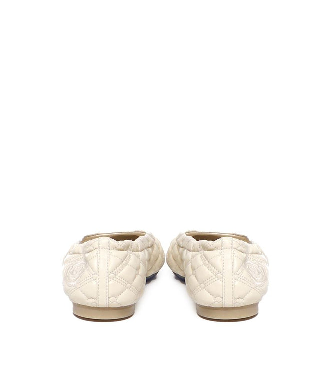 Burberry White Lamb Leather Ballet Flats