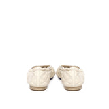 Burberry White Lamb Leather Ballet Flats