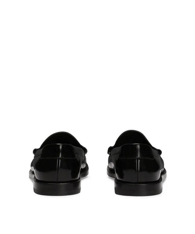 Dolce & Gabbana Black Calfskin Slip-On Loafers