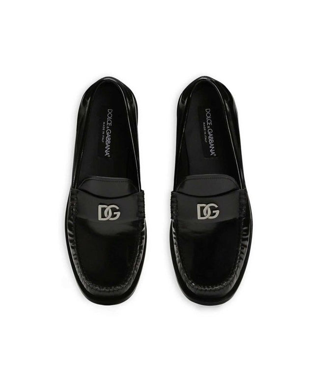 Dolce & Gabbana Black Calfskin Slip-On Loafers