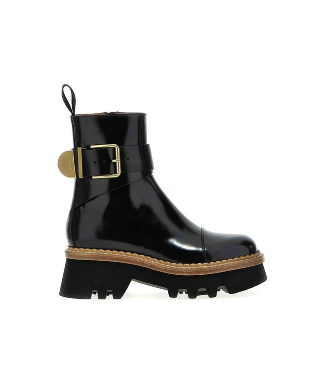 Chloé Black Calfskin Ankle Boots