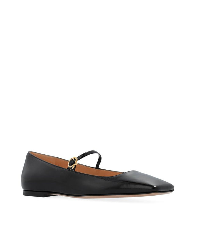 Gianvito Rossi Black Calfskin Ballet Flats