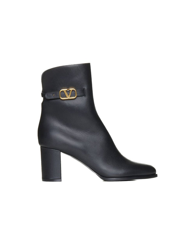 Valentino Garavani Black Calfskin Ankle Boots