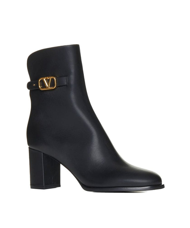 Valentino Garavani Black Calfskin Ankle Boots